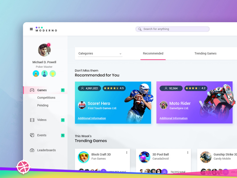 动感运动UI设计 Sports Dashboard UI Design