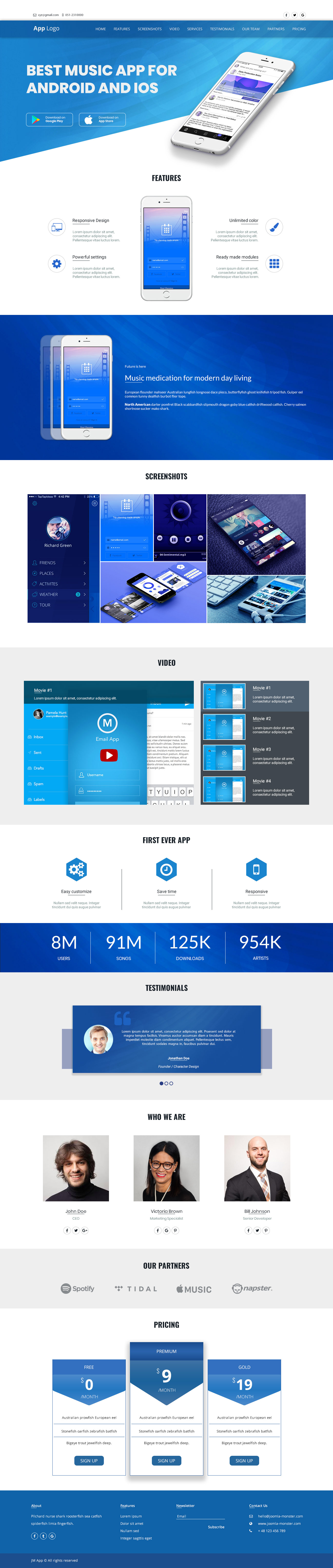 APP着陆页/介绍网页PSD模板 App Landing Page Design Template