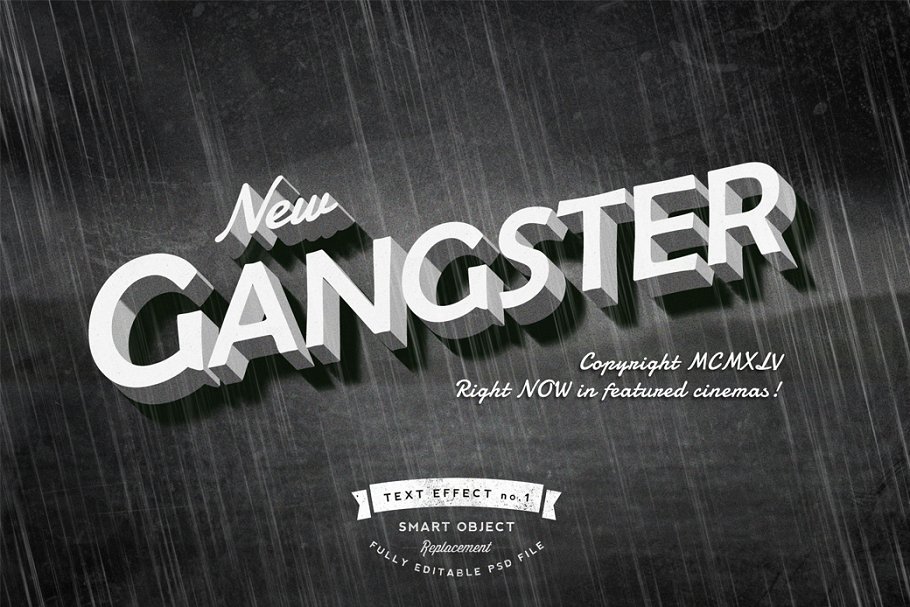 6款老电影标题文本图层样式 6 Old Movie Titles