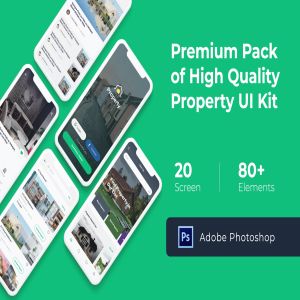 租房APP/买房APP设计UI套件PSD模板 Property Mobile UI KIT for Photoshop