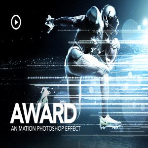 梦幻水幕海报效果的特效PS动作 Award Animation Photoshop Action