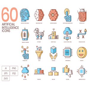 一流设计素材网下午茶：AI人工智能创意图标下载[Ai,PSD]