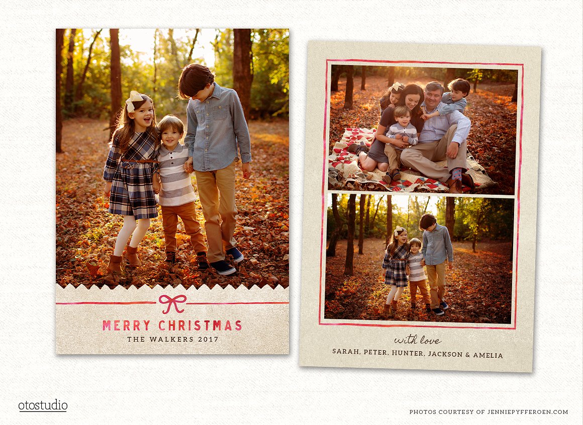 圣诞节日家庭派对贺卡模板 Christmas Card Template CC0156