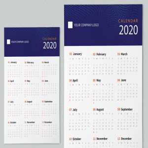 等距圆点波浪几何图形2020创意日历年历设计模板 Creative Calendar Pro 2020插图3