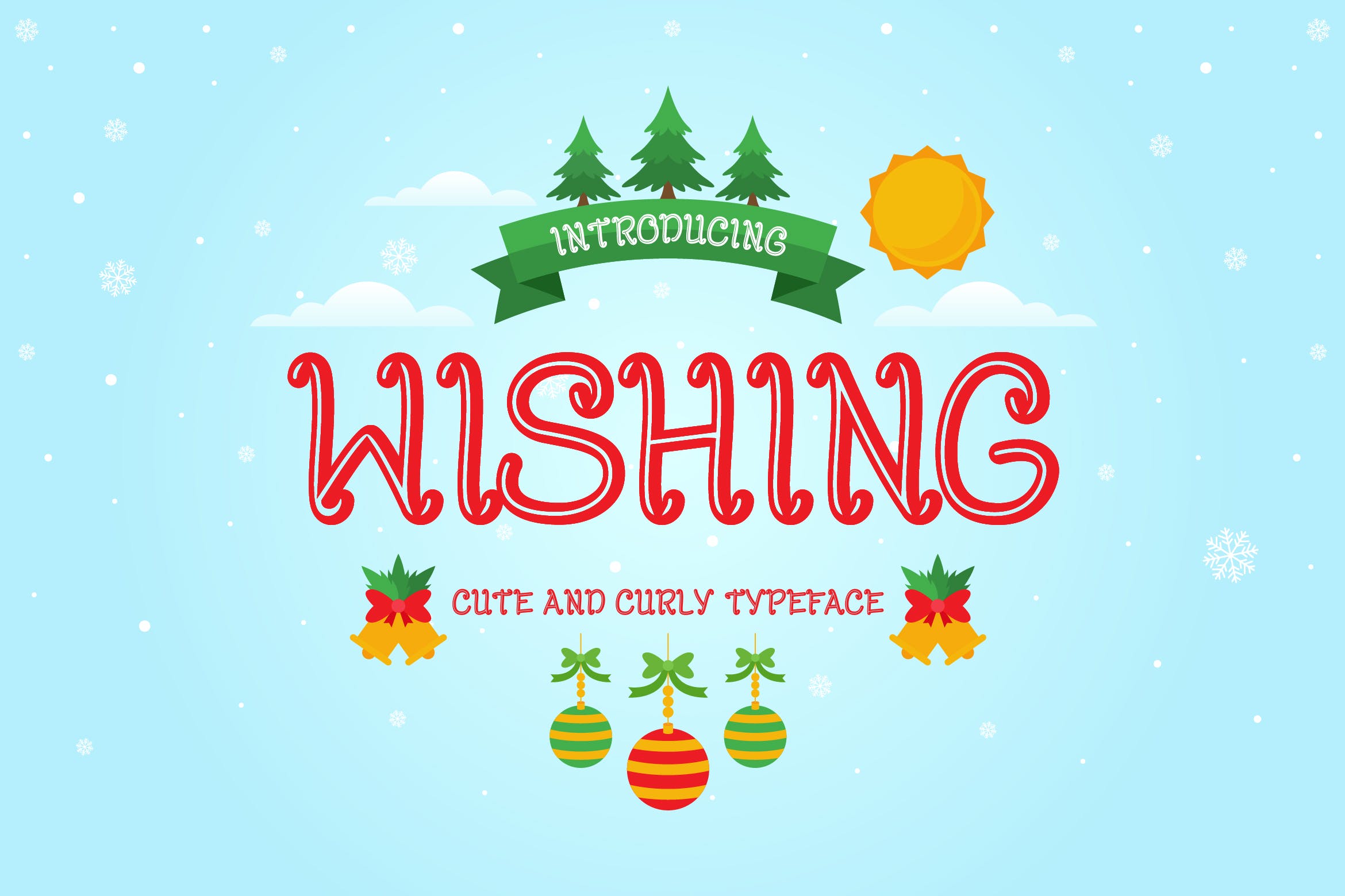 卷曲装饰圣诞节日设计字体下载 Wishing – Curly Decorative Christmas Font