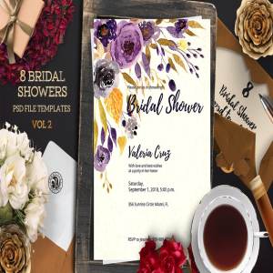 创意花卉元素单页面便签信纸模板 Bridal Shower Pack 2插图5