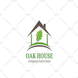 房子装修主题Logo模板 Oak House Logo插图1
