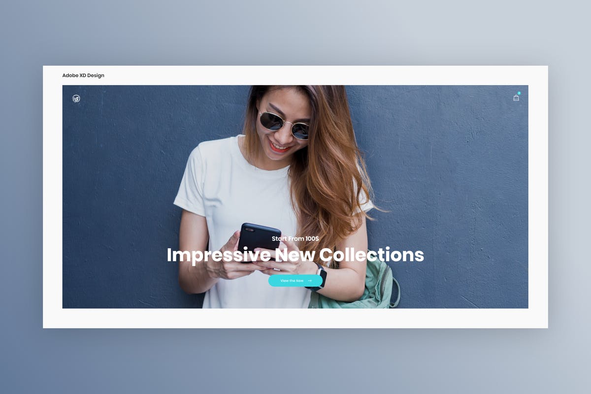 极简创意电子商务网站着陆页UI模板 for XD Ecommerce Landing Page – Adobe XD