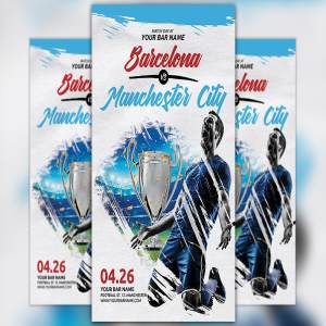 足球比赛活动海报设计模板 Soccer Match Day Flyer Template