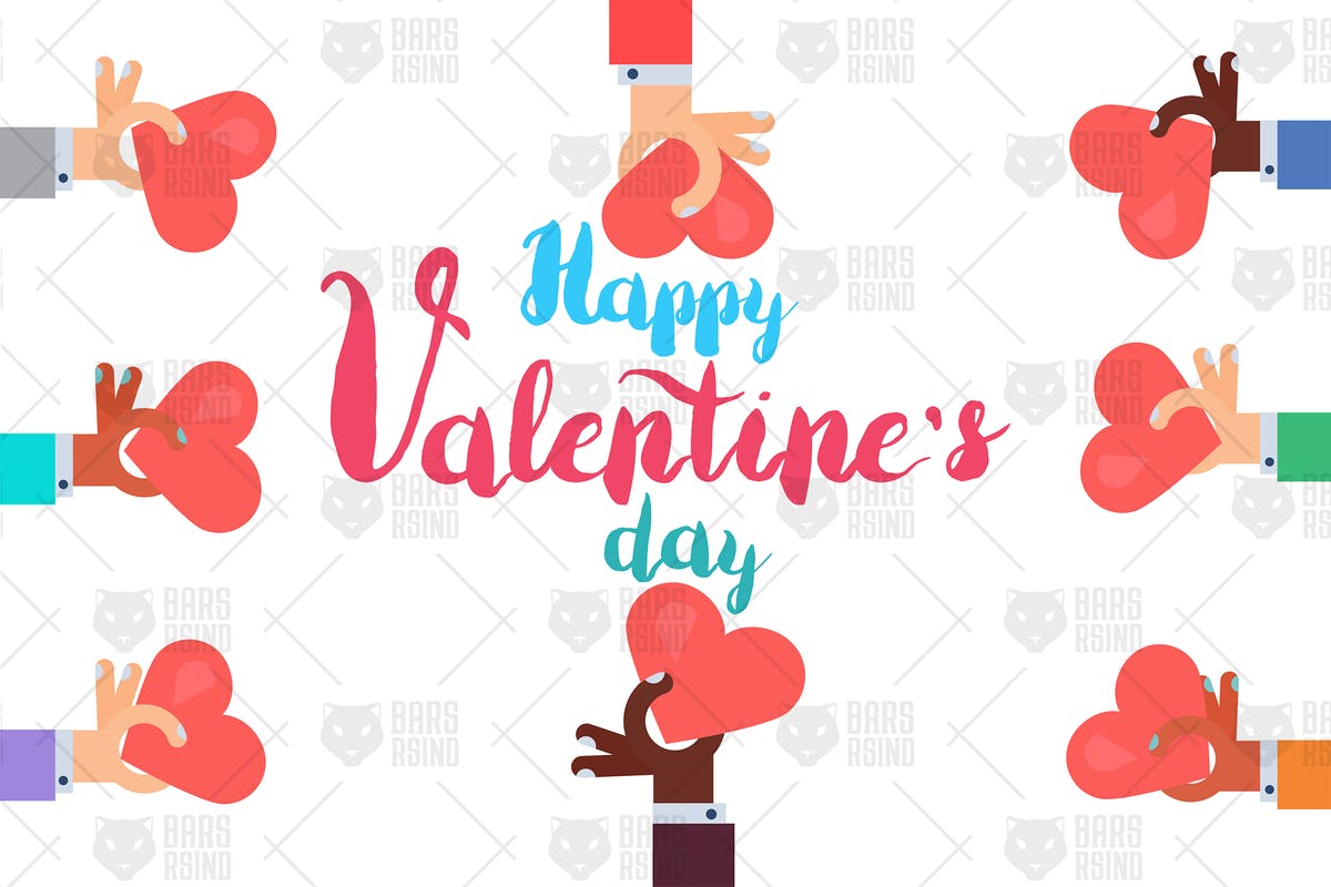 可爱情人贺卡设计模板 Funny Valentine Greeting Card