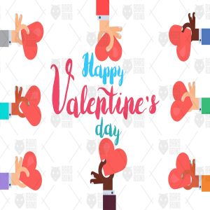 可爱情人贺卡设计模板 Funny Valentine Greeting Card