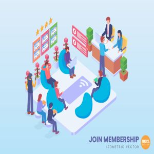 VIP会员场景2.5D矢量等距概念插画 Isometric Join Membership Vector Concept