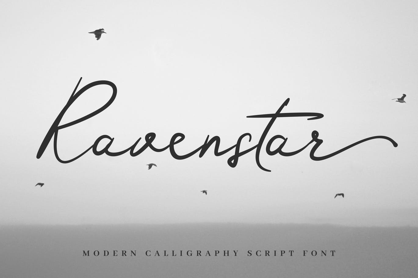 现代优雅英文书法艺术字体 Ravenstar – Modern Script Font