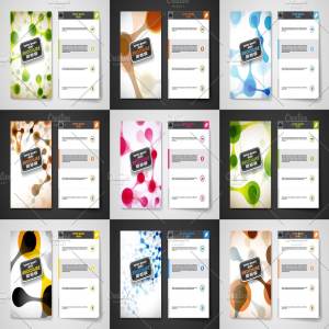 抽象分子结构画册手册模板 Set of brochures in molecule style