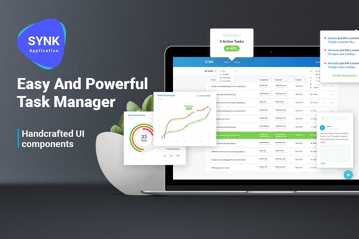 任务管理数据图表 Web UI 套件 Task Management UI Kit