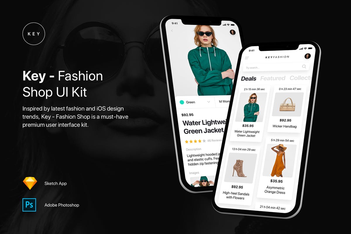 时尚服饰电商APP应用UI套件 Key – Fashion Shop UI Kit