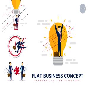 扁平设计风格商务概念矢量插画v4 Business Concept Vector Illustration Set 4