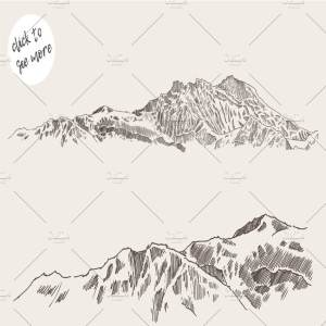 山峰素描素材集 Set of sketches of mountain, vol. 4插图2