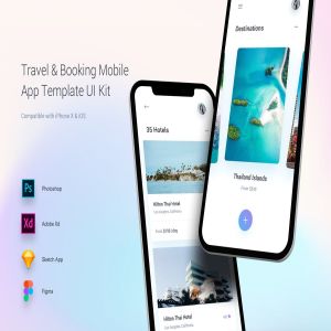 旅行&票务系统APP应用UI套件 Travel & Booking Mobile App Template UI Kit