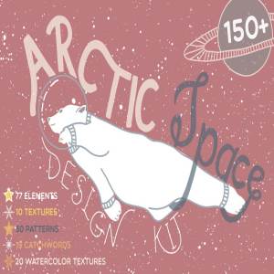 北极与太空手绘设计元素 Arctic Space Collection Pro