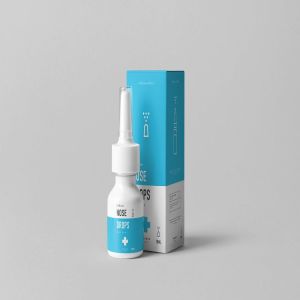 滴鼻药剂瓶和包装盒样机2 Nose Drops Mock-up 2