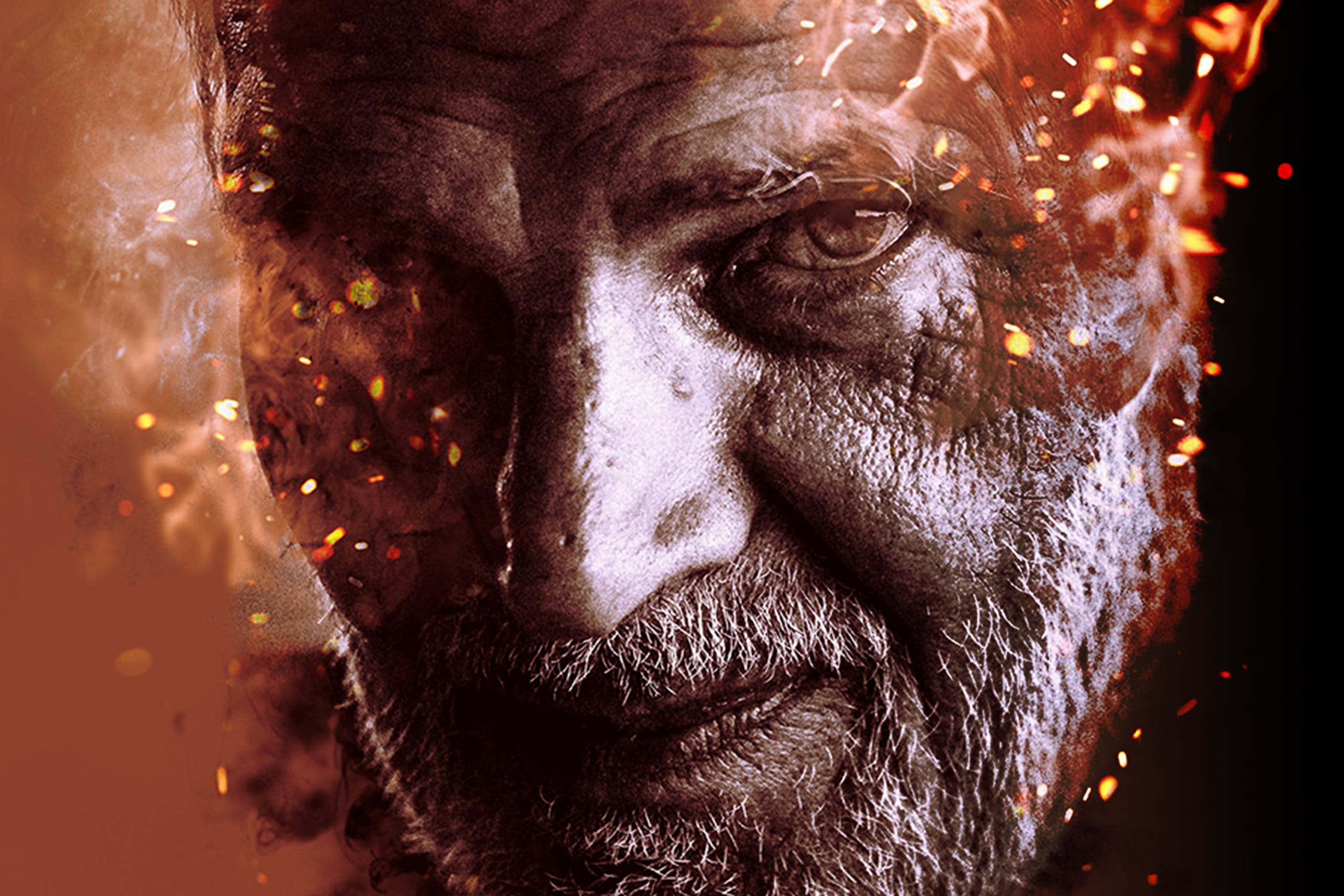 炫酷人像照片燃烧特效处理PSD图层样式 Burning Fire Photo Effect