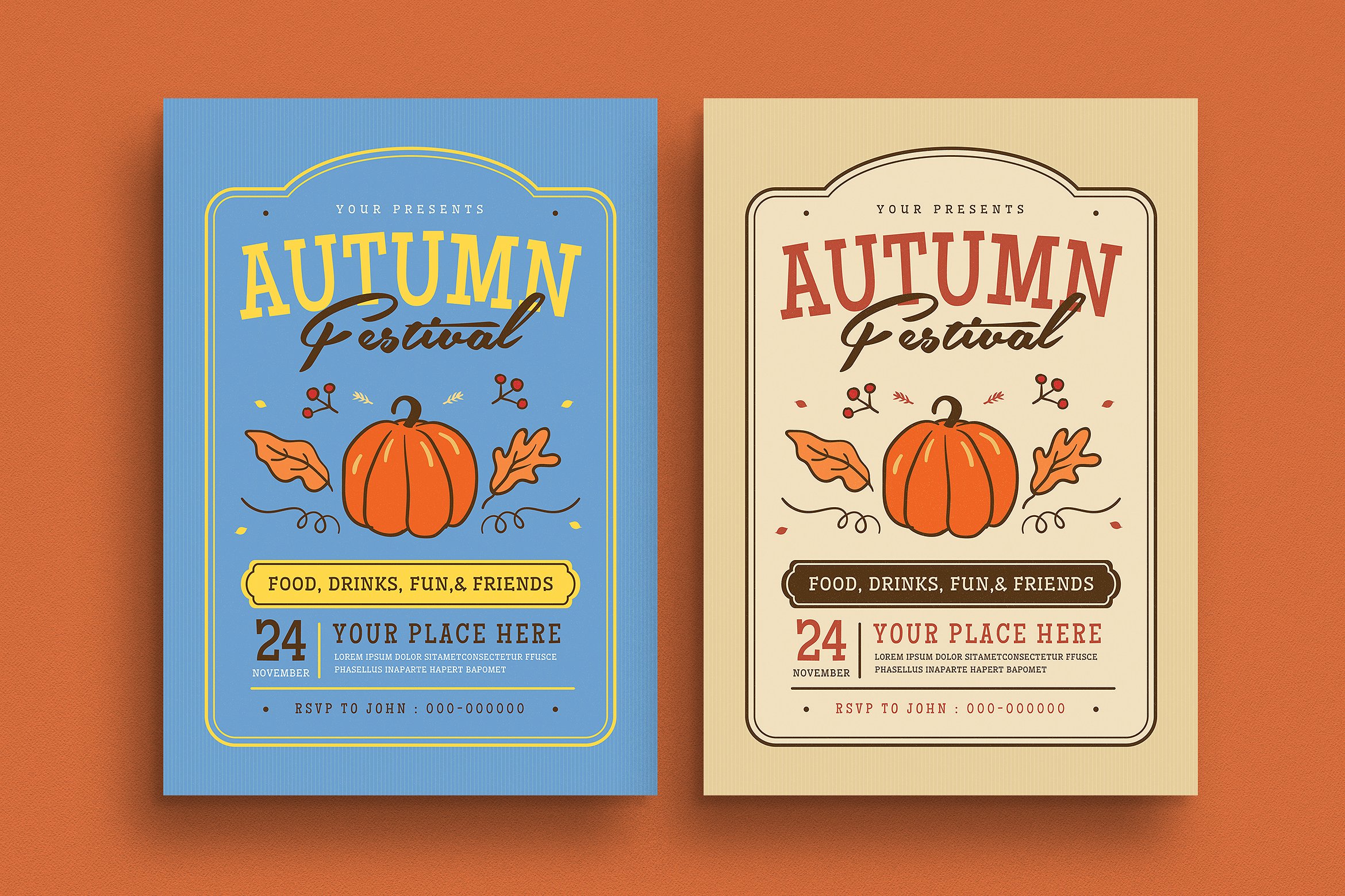 秋季节日聚会宣传单设计模板 Fall Festival Flyer