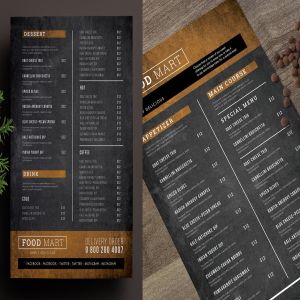 简单复古黑板画设计风格西餐厅菜单设计素材 Simple Chalkboard Menu