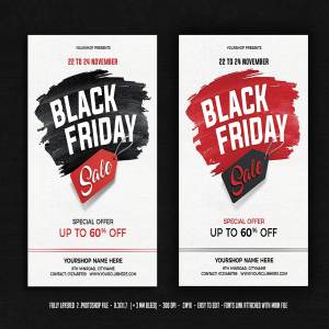 黑色星期五购物促销活动传单模板 Black Friday Flyer