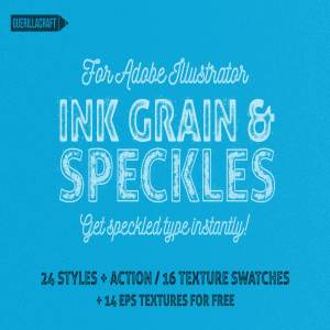 油墨颗粒和斑点文本样式AI动作 Ink Grain&Speckles for Illustrator