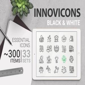 300枚高质量图标集合 Innovicons BW Icons Bundle
