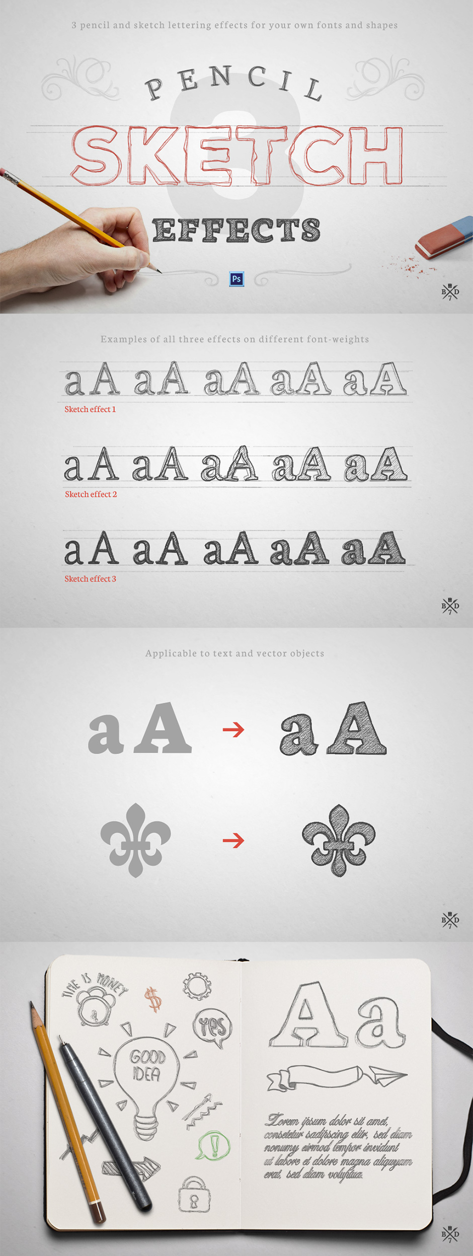 好用的铅笔手绘photoshop图层样式下载