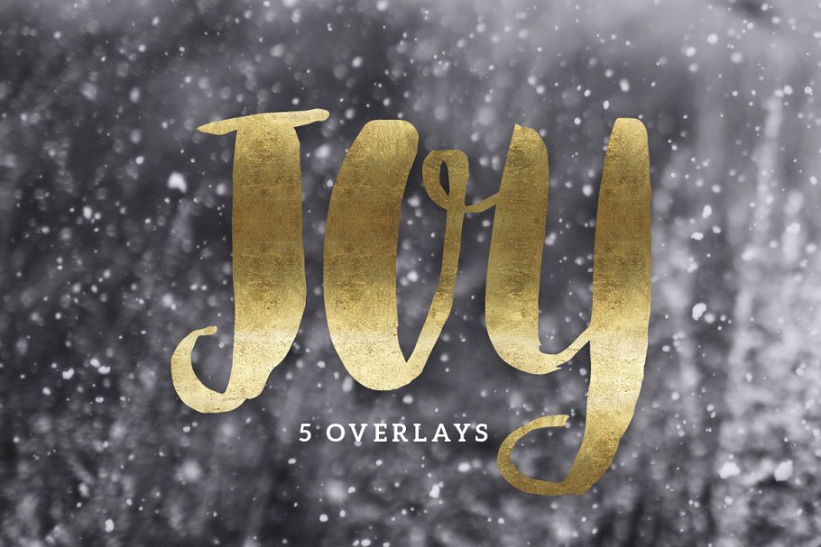 一套精美的手绘圣诞金箔字母装饰素材  Christmas Gold Foil Lettering