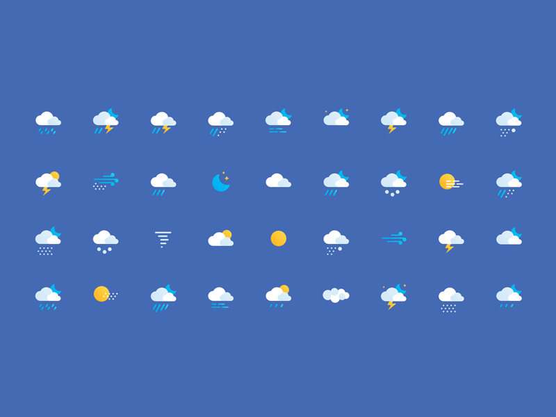 完整精美的天气图标集 Free Weather Icons