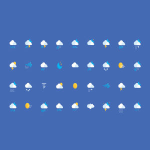 完整精美的天气图标集 Free Weather Icons
