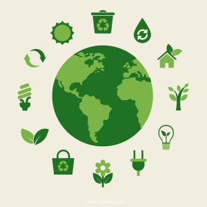 绿色生态环境概念图标集 Eco earth and green icons
