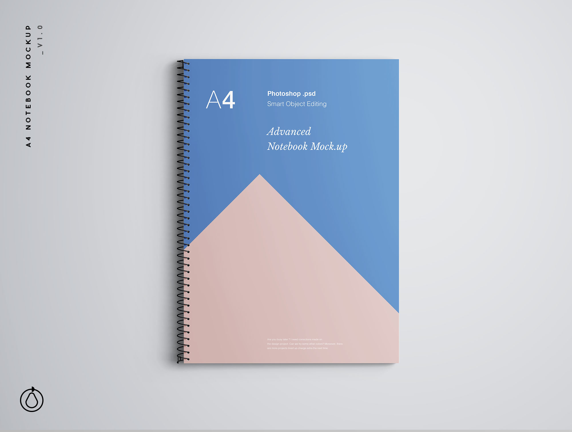 A4尺寸活页记事本封面设计样机模板 A4 Notebook Mockup
