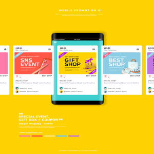 移动商店购物促销UI展示海报素材