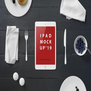 高品质的早餐场景的iPad Mini样机UI展示模型mockups插图2