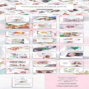 Instagram的水彩美食帖子素材包