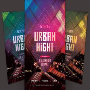 演唱会音乐节活动传单模板 Urban Night Flyer Template