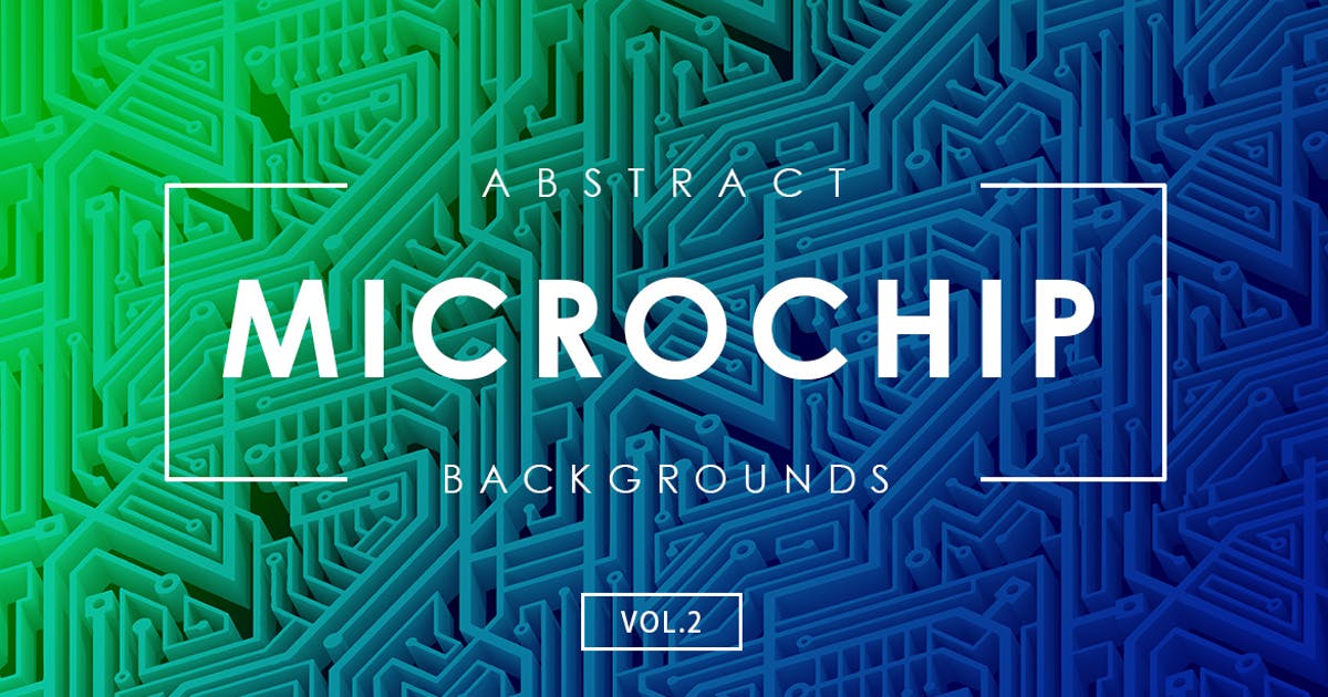 微芯片技术线路图几何图形背景素材v2 Microchip Tech Backgrounds Vol.2