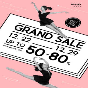 简约创意芭蕾舞招生培训促销海报