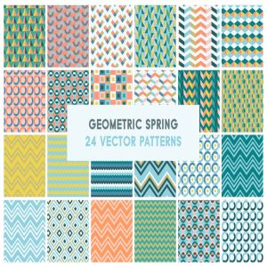几何图形图案矢量纹理 Geometric Spring Vector Patterns