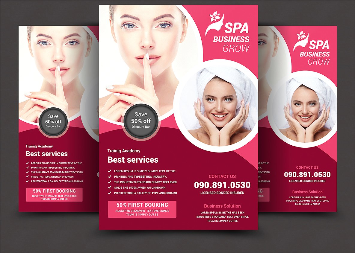 美容护肤品牌宣传海报模板 SPA Beauty Flyer Template