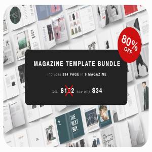 时尚极简的杂志模板合辑下载 Magazine Template Bundle [indd]
