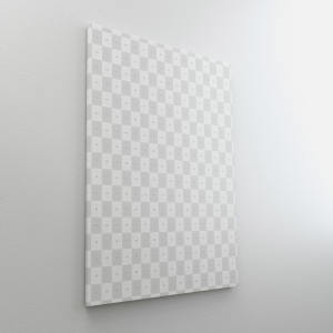 挂墙方形画布画框左视图样机模板 Square Canvas Mockup Hanging on Wall, Left View