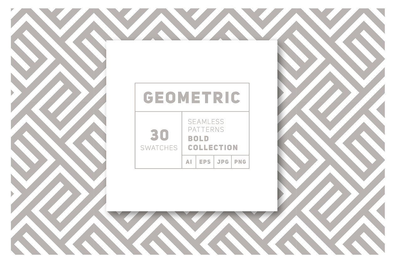 粗线条无缝纹理 Bold Seamless Patterns Set