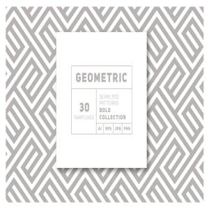 粗线条无缝纹理 Bold Seamless Patterns Set