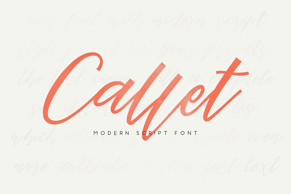 现代手写粗线条英文字体 Callet Script